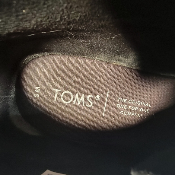 Toms Kala Black Sparkle Lace Up Wedge Booties Size 8 - Picture 12 of 15